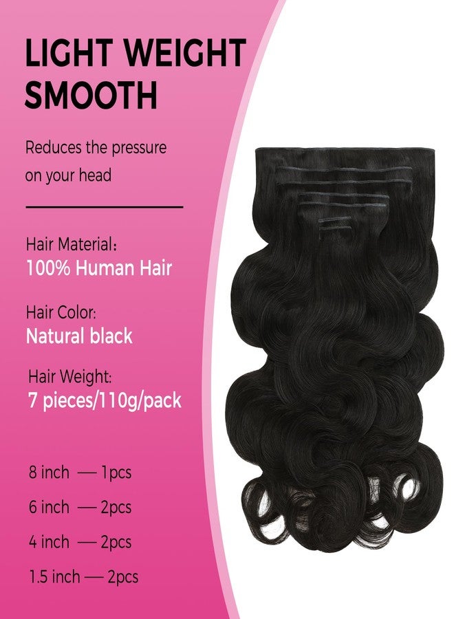 لاشي وصلات شعر لاشي جينيوس ويفت بدون خياطة بمشابك، شعر بشري طبيعي أسود مموج طبيعي، 16 بوصة، 7 قطع، 110 غرام، وصلات شعر رفيعة مصنوعة يدويًا بمشابك للنساء - Image 4